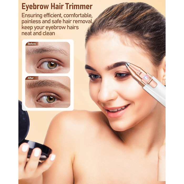 Електричний тример для брів та обличчя для жінок iFanzeTech: прецизійний триммер для брів та електричний жіночий гоління обличчя та бороди