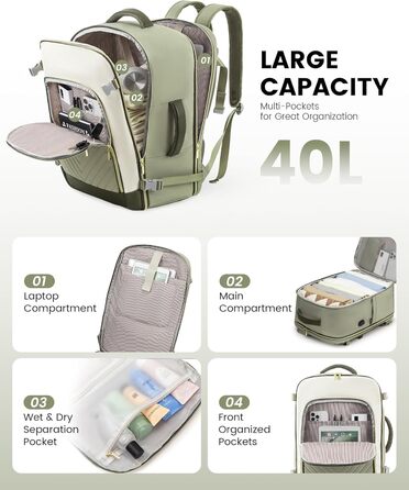 LOVEVOOK Рюкзак для жінок, великий, ручна поклажа, 17.3