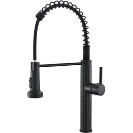 Сучасний кухонний змішувач з висувною лійкою AIMADI 360° з нержавіючої сталі, чорний/рожеве золото, для кухні