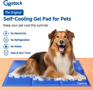 GoStock Cooling Mat for Dogs, Pet Cooling Mat Non-Toxic Gel Self-Cooling Mat for Dogs and Cats, Pet Cooling Mat Dog Cooler Pad for Crates, Kennels and Beds (90 * 50cm)