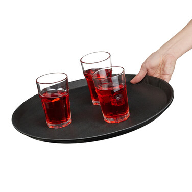 Relaxdays Round Gastro Serving Tray, 2-Piece Set