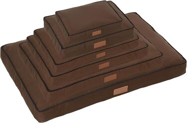 Ліжко для собак Ellie-Bo, XXL, зелене з коричневими паспалями, 117x75x10 см, з м'яким, пральним матрацом та водонепроникним покриттям Oxford