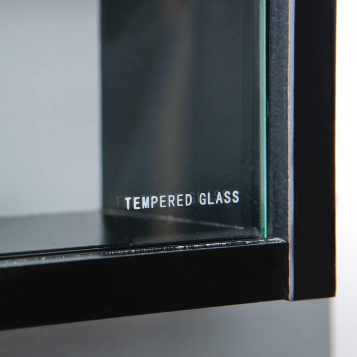 Inter Link - Collector's Cabinets - Hanging Display Cabinet - Wall Shelf - Glass Cabinet - Wall Display Cabinet - Hanging Shelf - Showcase - MDF - Black/White (80x60x9.5 cm) Collecty Black Black, White