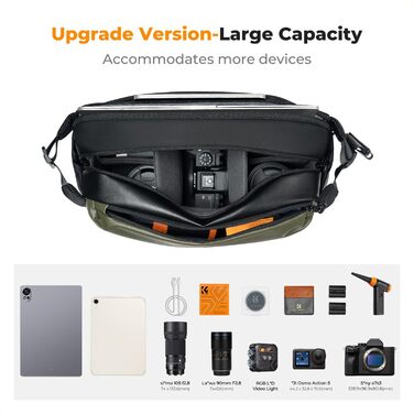 Сумка для камери K&F Concept: велика фотосумка на плече для Canon, Nikon, Sony, DJI Mavic