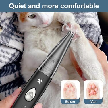 Триммер для собак 2-в-1 з пилососом, 6000 об/хв, USB, для догляду за лапами та очима, для дому та ветеринара