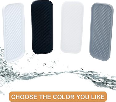 Стильний тримач для мила з силікону для раковини, органайзер для кухні, ванної, туалетного столика, столу, зберігання губки, мила, щітки, косметики, пляшок, довговічний, 2 шт. (23.5 x 9.5 x 1.4 см, Сірий)