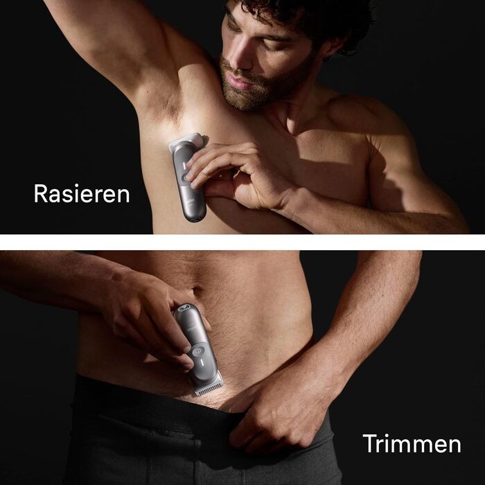 Триммер для тіла Braun Bodygroomer Series 7 BG7555 сірий, акумуляторний, водонепроникний, 8 насадок + кейс