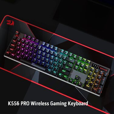 Redragon K660 RGB-ігрова клавіатура: 87 клавіш, TKL, механічна, з провідним підключенням, алюмінієва база, тихі червоні перемикачі