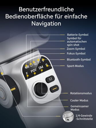 Стабілізатор для iPhone та Android від AOCHUAN: 3-осьовий гімбал з OLED-дисплеєм та подовжувачем 7,8 дюймів (Smart X2 Kit)