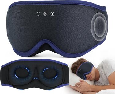 3D Маска для сну з навушниками Bluetooth Dolida, ультрамарин - повна блокада світла, комфортний сон для жінок та чоловіків