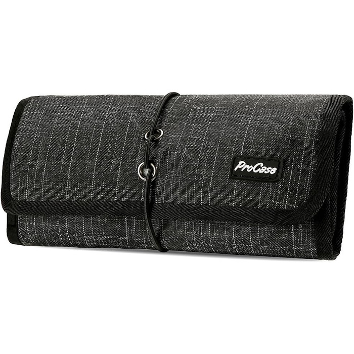 Органайзер для подорожей ProCase: чохол для аксесуарів електроніки, USB-кабелі, SD-картки, навушники, флеш-накопичувачі, чорний в клітинку