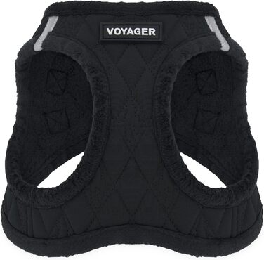 Шлейка для собак Voyager Step-In з плюшу, чорна, розмір L (45-52 см) від Best Pet Supplies