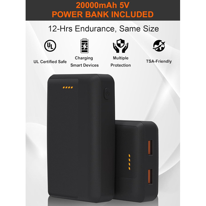 Обогревна жилетка для чоловіків та жінок, жилетка з підігрівом 15 зон та акумулятором 20000 mAh, для катання на лижах та полювання M Deep Black