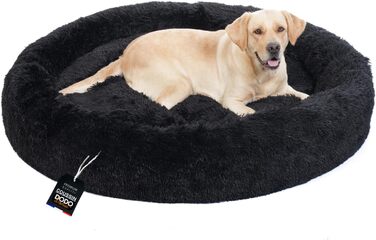 Dog Bed Medium-Sized Dogs [with washable cover] - Dog Basket, Cat Bed, Dog Sleeping Place & Furniture for Dogs, Long Dog Basket, Dog Bed, 80 cm Diameter (L 130 x W 130 x H 21 cm, Black)