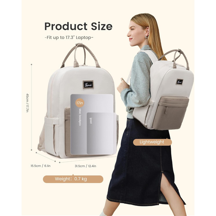 Стильний рюкзак LOVEVOOK для жінок: 15.6