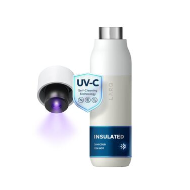 Пляшка для води LARQ PureVis 740 мл білого граніту: самоочисна, ізольована, з УФ-очищувачем, нержавіюча сталь