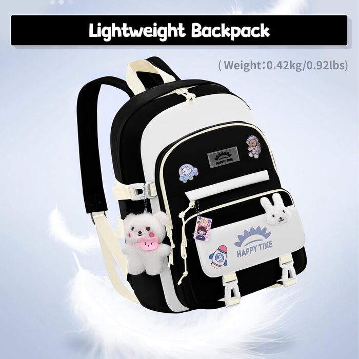 Дитячий рюкзак для школи Tanou, 20 л, для дівчаток 3-7 класів, легкий, водонепроникний, блакитний