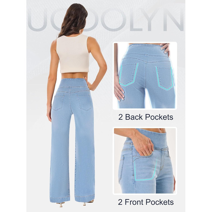 Джинси жіночі Baggy Daen широкого крою, висока талія, прямі, темно-сині, inseam 31 (M Petite) / світло-сині, inseam 29