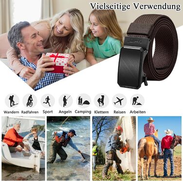 Пластиковий ремінь LionVII з автоматичною пряжкою для чоловіків, обхват талії 75-125 см (Кофе - Копер)