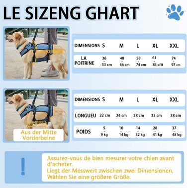 Підтримка для собак COODEO - дихаючий реабілітаційний пояс для літніх собак з проблемами суглобів, артритом або паралічем, повна підтримка тіла з регульованими ручками (Блакитний, L)