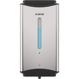 AIKE Automatic Stainless Steel Soap Dispenser, 1100ml - Commercial Wall Mount Soap Dispenser with Window, AK1206 Brushed Stainless Steel