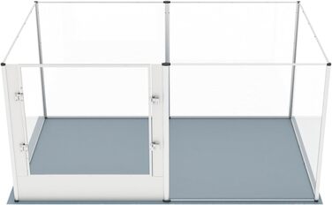 Кія для собак BingoPaw: вольєр для цуценят та собак, 8-секційний, 60 см, XXL, з дверцятами та водовідштовхувальним дном (163 x 102 x 80 см)