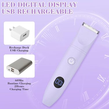 Електричний жіночий епілятор 3-в-1 MIFXIN для бікіні, тіла, обличчя. Вологостійкий IPX6. Фіолетовий