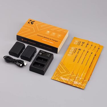 Акумулятор K&F Concept LP-E6NH для Canon EOS 90D/80D/70D/5D Mark II III IV/5DS SR/6D/6D Mark II (2 шт.) з зарядним пристроєм