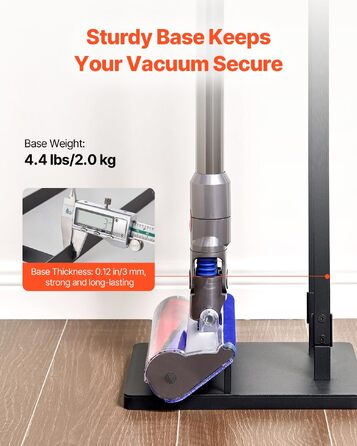 Стійка для бездротового пилососа Dyson V6 V7 V8 V10 V11 V15 з 4 гаками, чорна - VEVOR