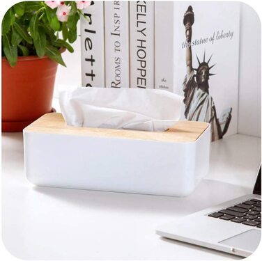 Wooden Cosmetic Tissue Box, 26x13x11cm Tissue Dispenser, Practical Tissue Box, Rectangular Tissue Box for Standard Tissues