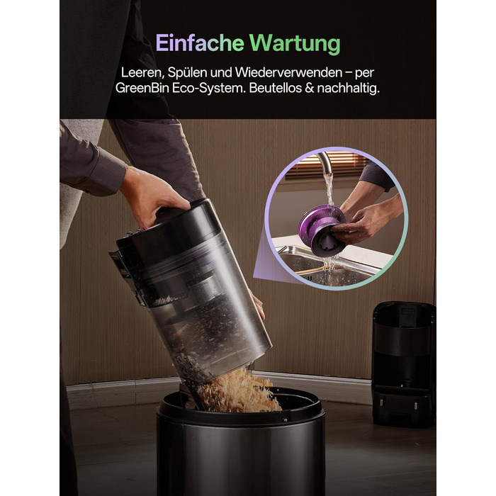 Робот-пилосос Vexilar з функцією миття підлоги, 8000Pa, LiDAR-навігація, 150 хв роботи, 15 зон заборони, керування через додаток, для шерсті тварин та килимів (W15)