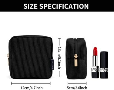 Косметичка MAGEFY: 2 шт. (бежева + чорна), з відділеннями, для подорожей, з корду, для жінок