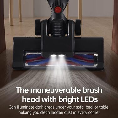 Акумуляторний пилосос Kavolet 25 kPa, 40 хв роботи, 2-в-1 для дому, офісу та авто. З насадкою для щілин та щіткою.