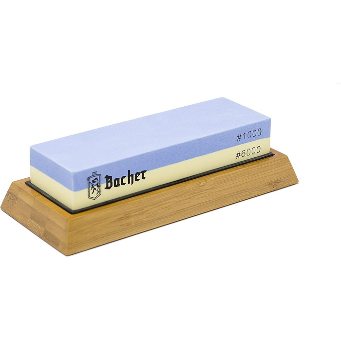 Набір точильних каменів Bacher Premium Schleifstein 400/1000: точило, сталевий шліф, з інструкцією та лапстином