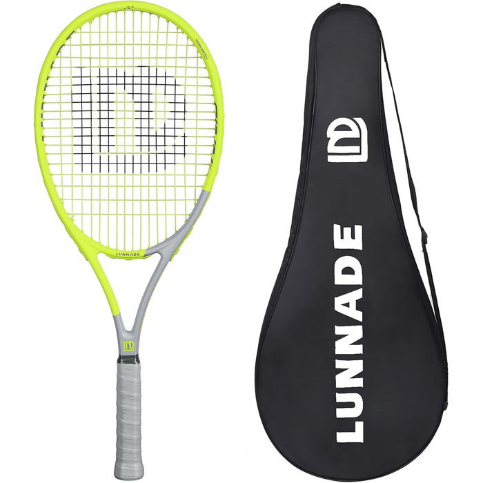 Тенісний racket LUNNADE для дорослих, легкий, з чохлом, для початківців та професіоналів (27 дюймів, жовтий Head)