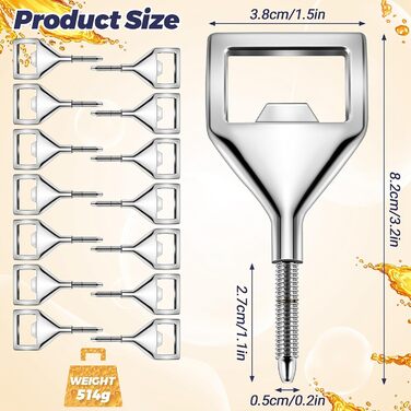 Pyatofyy 15Pcs Bottle Opener Blanks Metal Bottle Opener Inserts Set Threaded Beer Bottle Opener, Bottle Opener for Home Bar Outdoor Men(Silver)