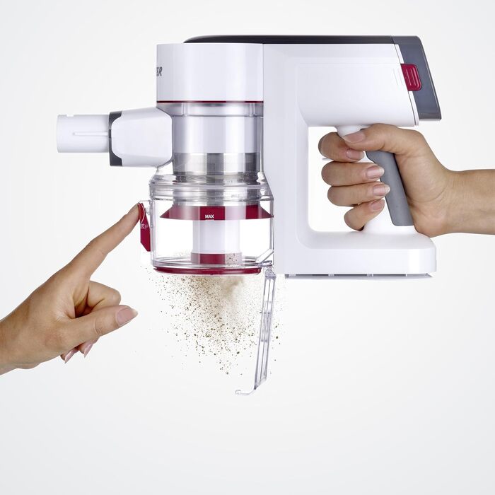 SEVERIN HV 7166: Бездротовий акумуляторний пилосос 2-в-1, 60 хв роботи, для тварин, легкий, без мішка, 400 Вт, білий