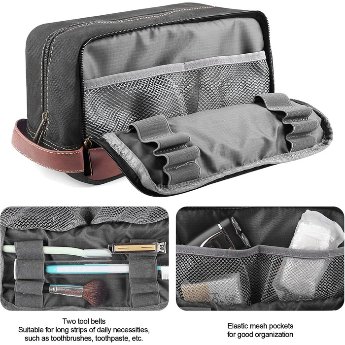 Чоловіча та жіноча дорожня косметичка/туалетна сумка з канвасу, велика (28x16x14 см)
