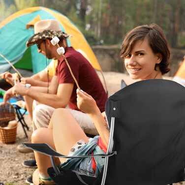 Крісло для кемпінгу Outtec, складане, до 130 кг, з високою спинкою, з підстаканником та сумкою для перенесення. Ідеальне для риболовлі та відпочинку на природі.