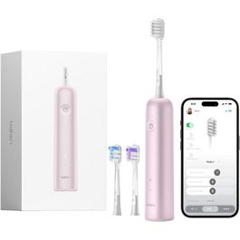 Електрична звукова зубна щітка Laifen Wave з 3 насадками, IPX7, USB, для дорослих (Алюмінієво-рожева)