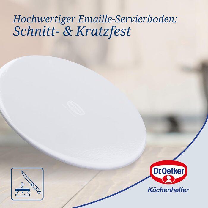 Dr. Oetker Springform Ø 26 cm EXCLUSIVE, cake pan with scratch-resistant flat base with enamel sealing, round cake pan with ring made of steel sheet (Color: Gray-Brown/Crème)