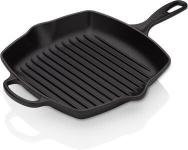 Чавунна гриль-пательня Le Creuset Signature 26 см, квадратна, чорний мат, для всіх типів плит, індукція