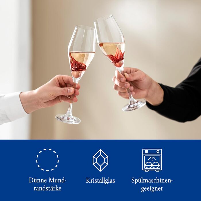 Набір келихів Villeroy & Boch La Divina Burgunder, 4 шт, 200 мл, для вина Бургундія, кришталеве скло, придатні для миття в посудомийній машині