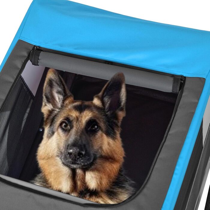 Тігго VS Pets L: великий велосипедний причіп для собак, 270л, для собак середнього та великого розміру до 35 кг, складаний, блакитний