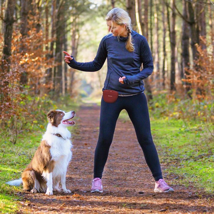 Набір з 2 Silikon Futterbeutel Navaris для собак - 2шт. Сумки для ласощів, корму, води (сірий & червоний)