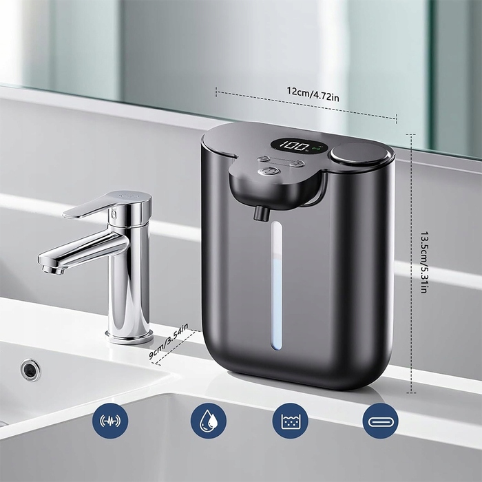 Ліктьовий дозатор для мила Bedee, пляшка 500 мл, чорний