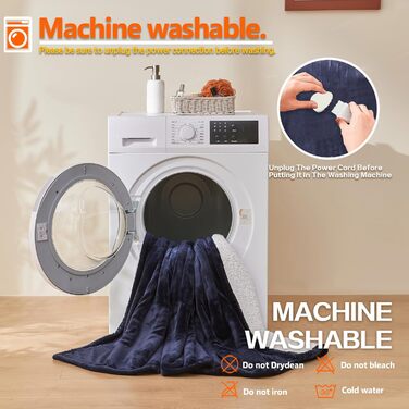 Електрична ковдра з підігрівом 130x180 см з автоматичним вимкненням, 10 режимів нагріву, таймер 8 годин, захист від перегріву, машинне прання, фланелева ковдра для ліжка, дивану та офісу (Тибетська, 150 x 180 см)