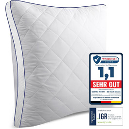 Gentle North High-Quality Pillow (80x80 cm size) - Hotel-quality, fluffy, well-filled pillow suitable for allergy sufferers (Ökotex 100 certified) - Washable at 60°C, 1x | 80x80