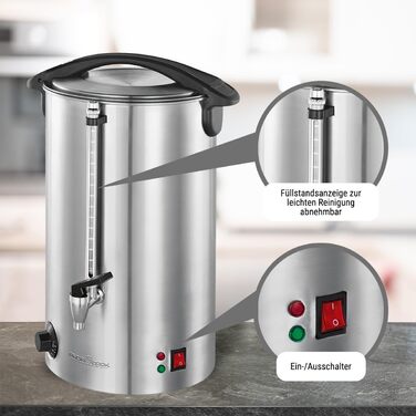 ProfiCook® Hot Beverage Machine with 7L Tank Capacity | Mulled Wine Heater with High-Quality Stainless Steel Housing | for Heating and Keeping Warm | Punch Heater for Mulled Wine, Tea & Coffee | PC-HGA 1196 (Stainless Steel 11l)