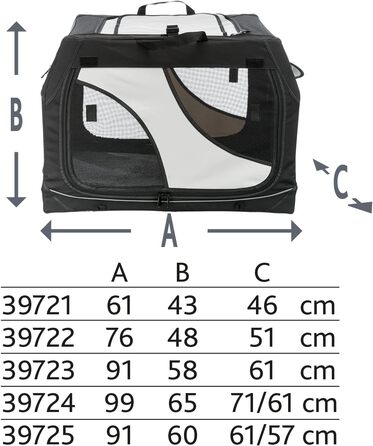 Тріксі переносна переносна клітка для собак Vario, 76x48x51 см – комфортна переноска для собак маленьких та середніх порід – безпечна та якісна переноска для вашого улюбленця